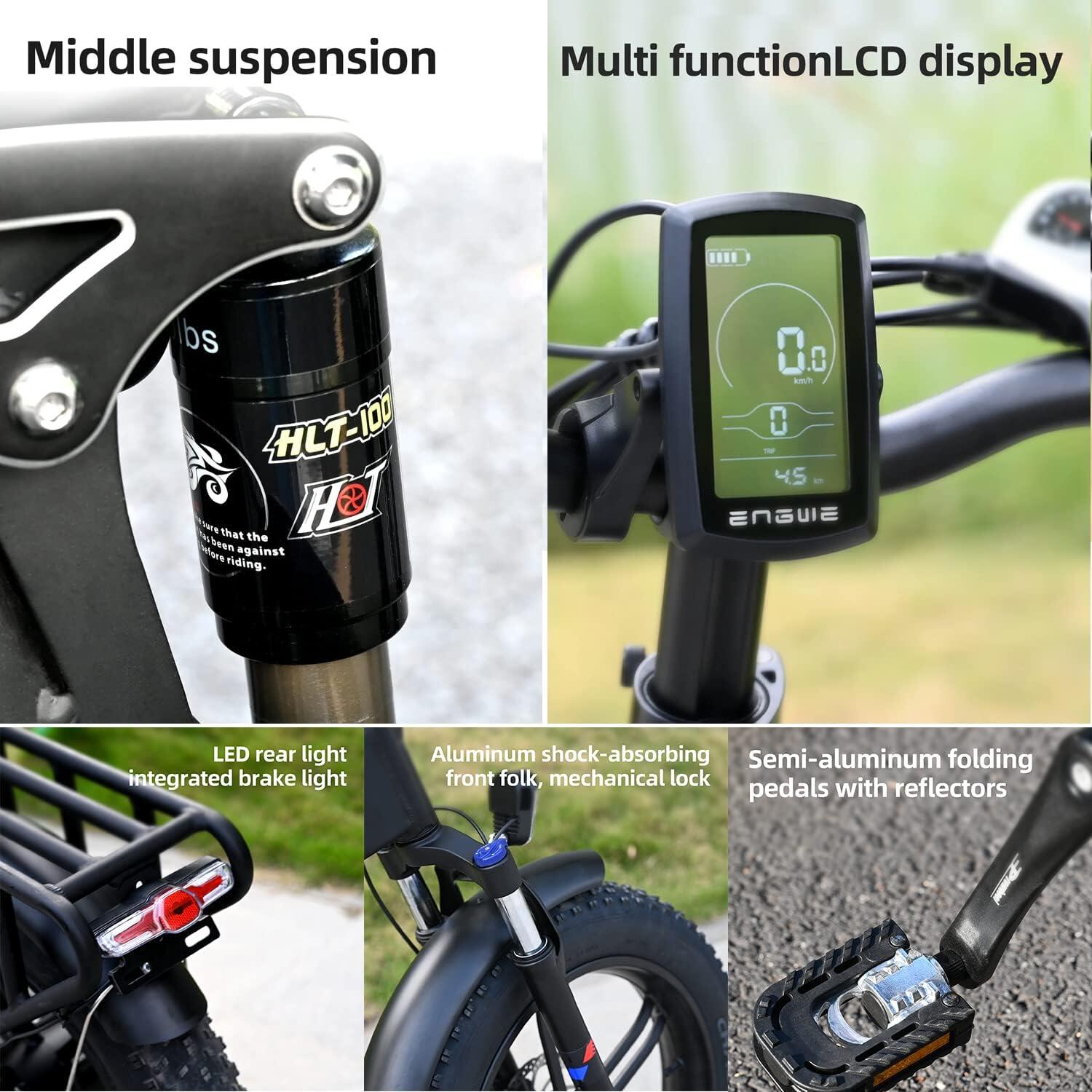Vélo électrique pliable ENGWE ENGINE X 20" pour adultes, 48 ​​V, 13 Ah