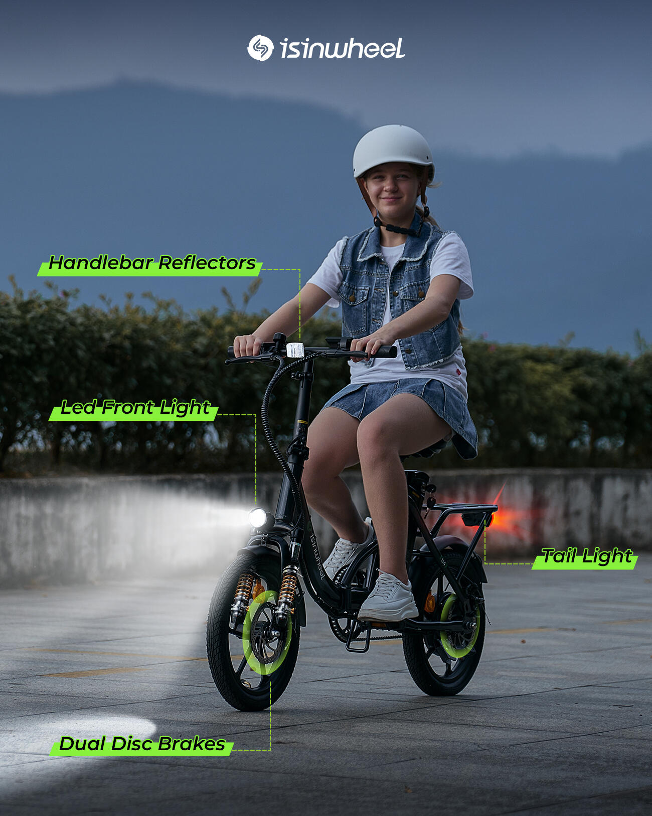 Vélo électrique Isinwheel U4 pour adultes, batterie 250 W 36 V 10,4 Ah, 16 pouce – Image 4