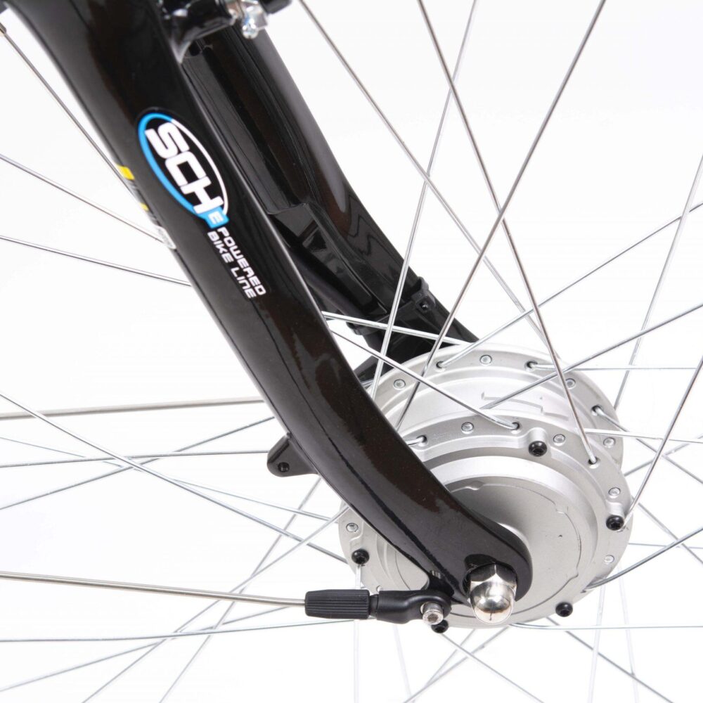 Vélo de ville, E-Moving 28", blanc, aluminium, suspension