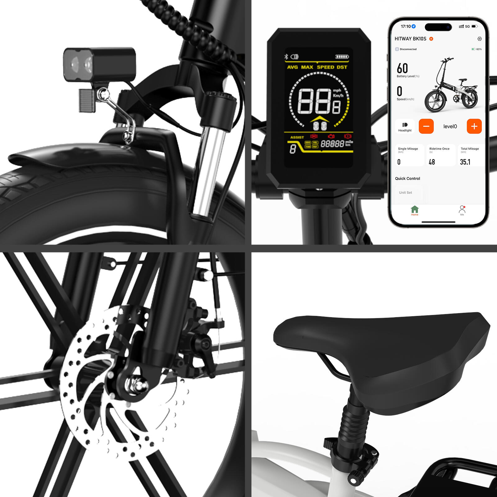 Vélo Électrique Pliable Fat Bike 20x4.0 250W Autonomie 120KM BK10S1 – Image 5