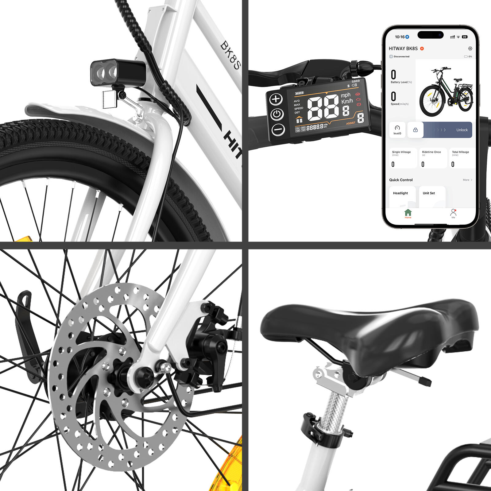27,5" Vélo de ville électrique cadre bas 13Ah batterie amovible BK8S APP – Image 4