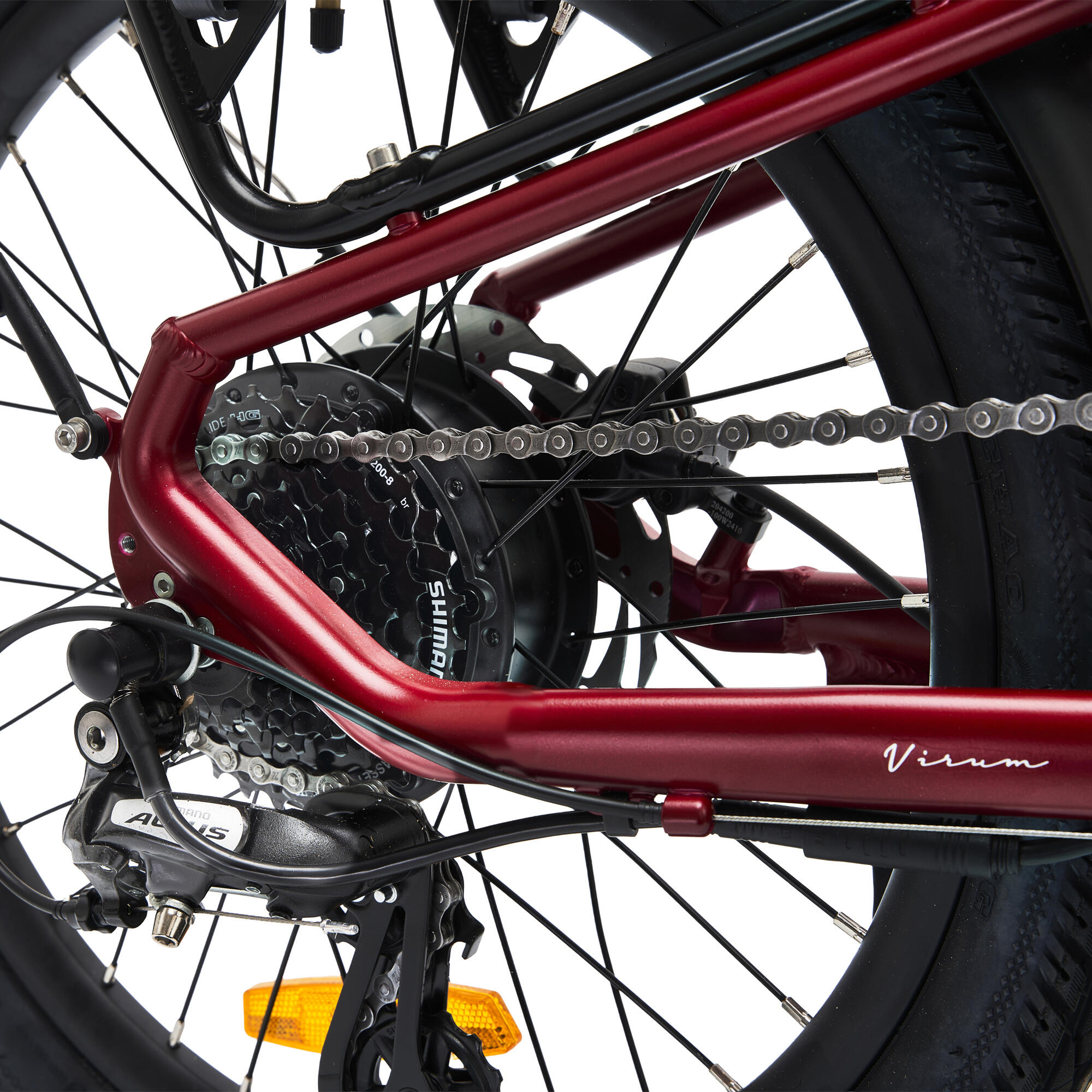 Virum 2026 - Vélo Électrique Ultra-Léger Pliant 36V 10Ah - Sangria Rouge – Image 2