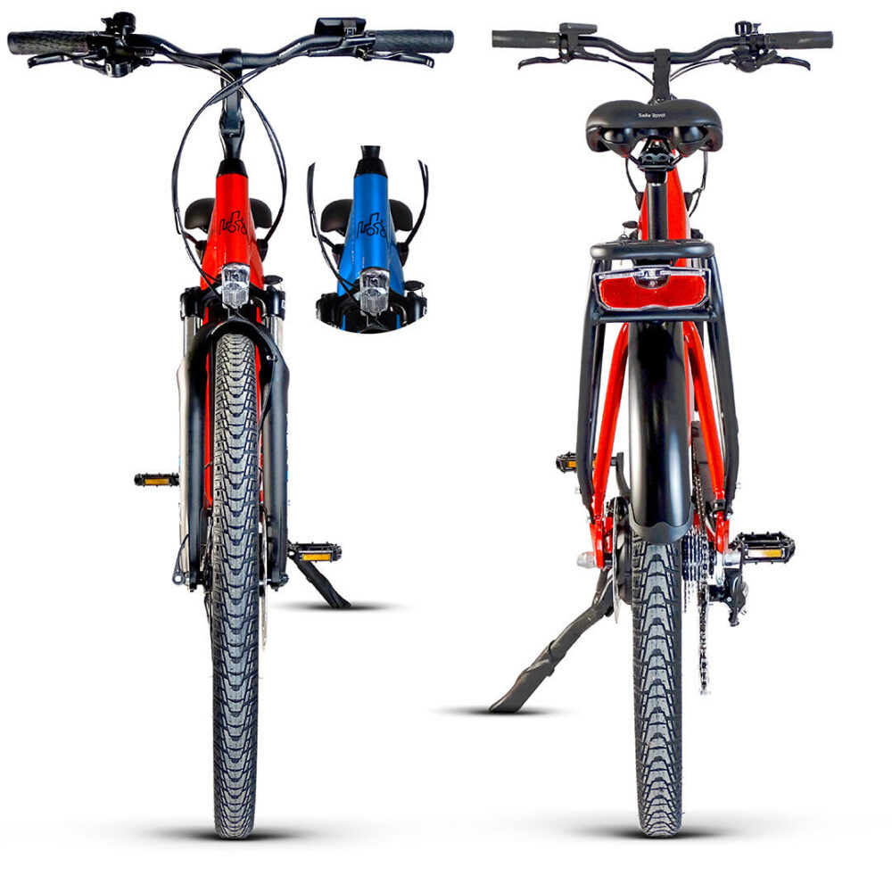 UB100B | Ebike Urbain Polyvalent | Autonomie jusqu'à 140 km | Rouge | 26"