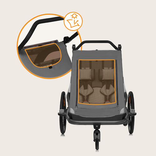 Remorque Vélo et Poussette Lionelo Cama 2 en 1 Suspension SIQ 2 Enfants – Image 5