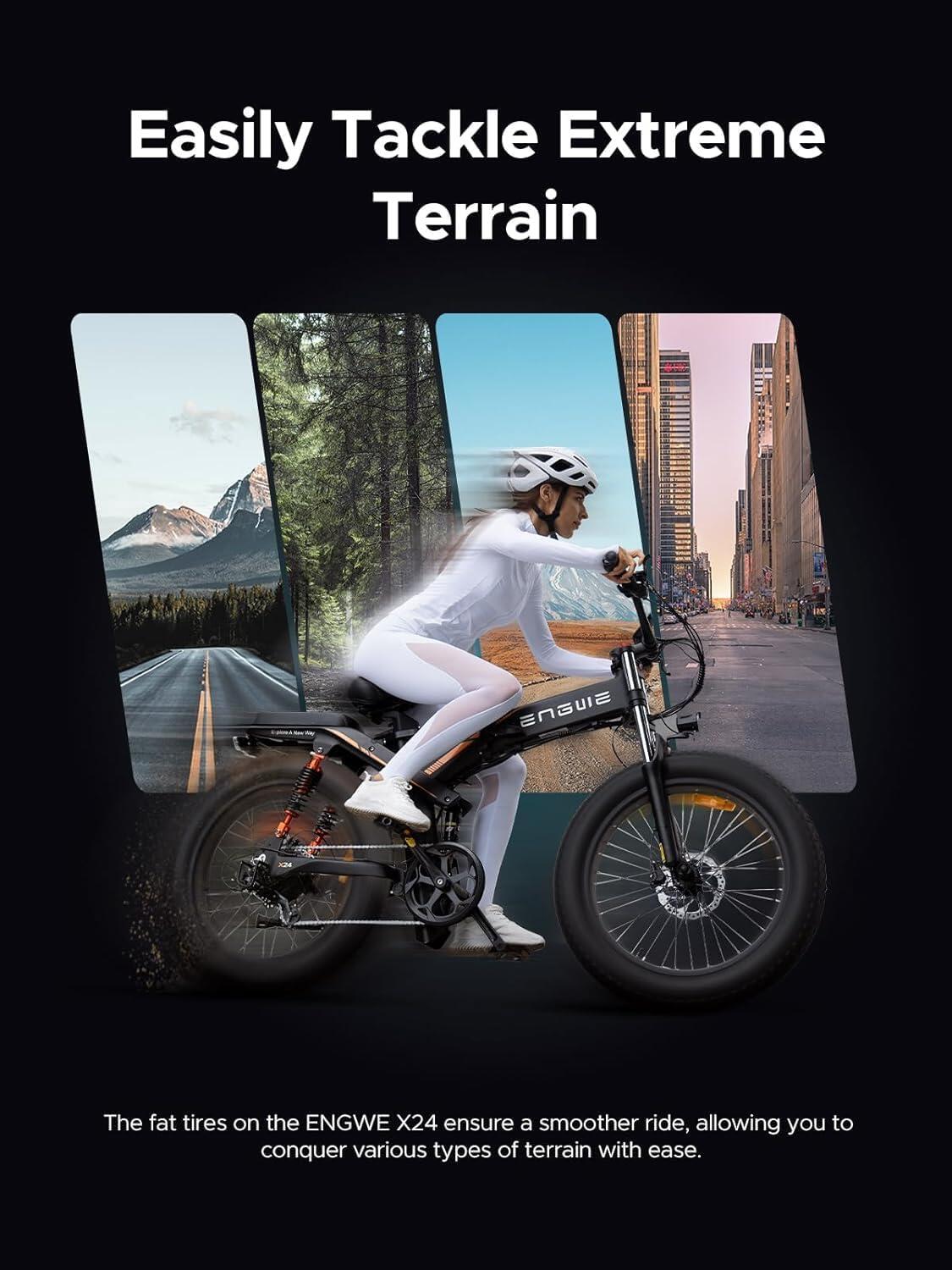 VTT électrique ENGWE X24 24 pouces avec batterie 48 V 29,2 Ah – Image 3