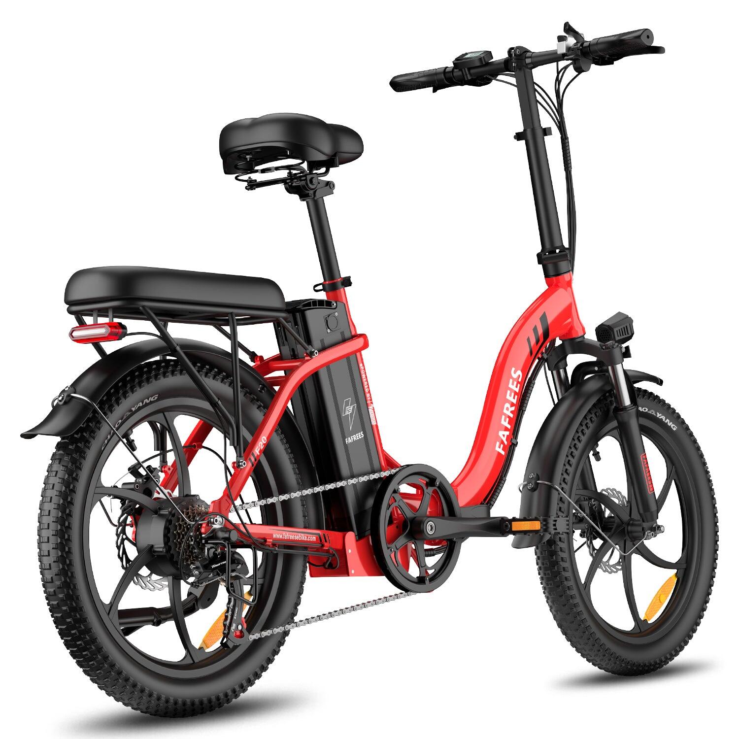 FAFREES F20 Vélo Électrique 250W 36V18Ah 20" Rouge – Image 3