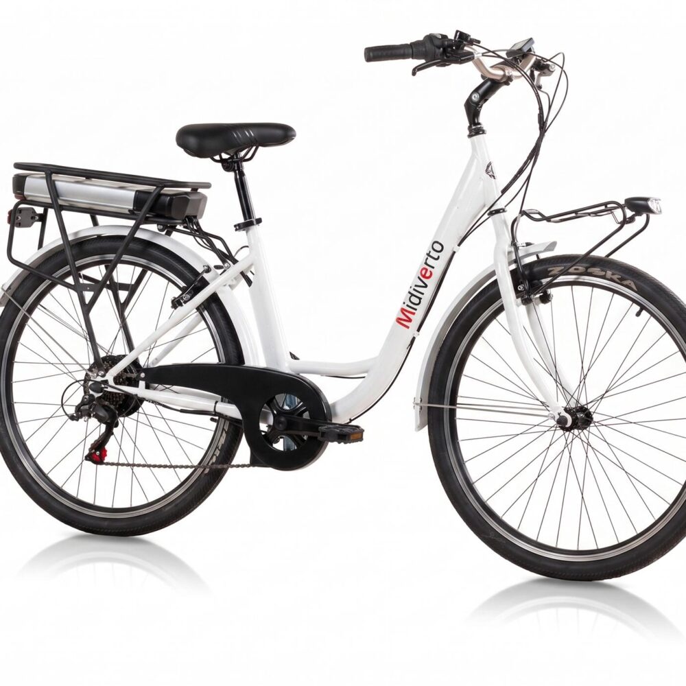 Vélo de ville pour femme - Aluminium - 26-28 pouces - 21 vitesses - Noir - Cadre rigide