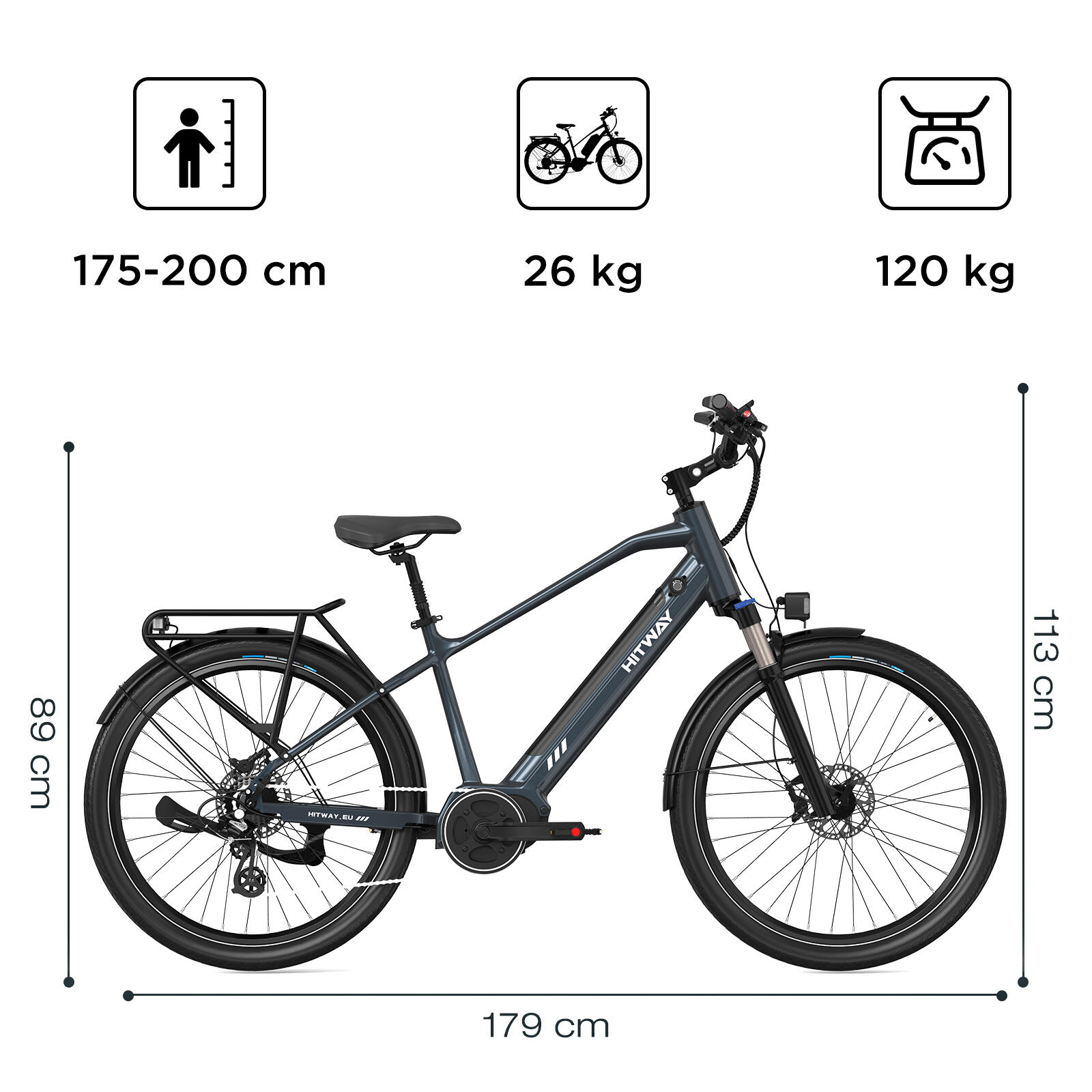 Vélo électrique de ville moteur central 75nm gps antivol bk33 – Image 5