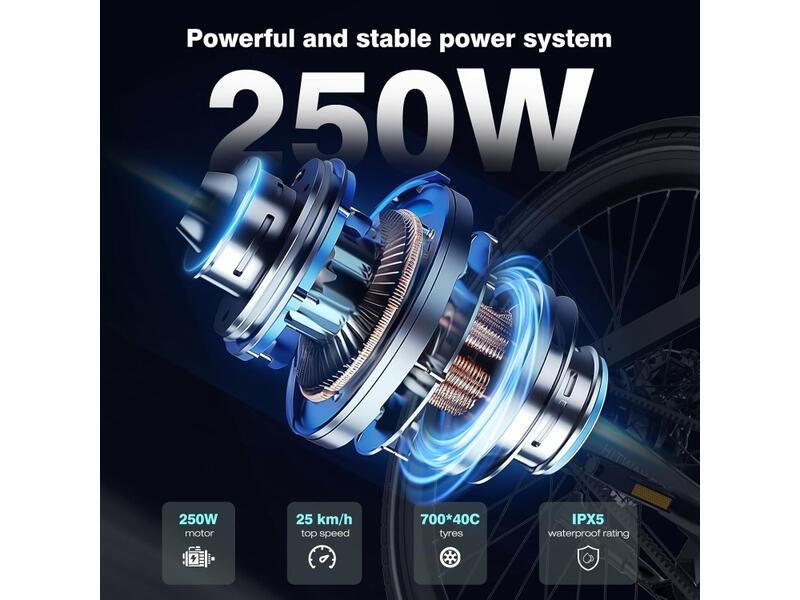 Vélo Ville Électrique 700C GPS 4G & Courroie EBIKE-X
