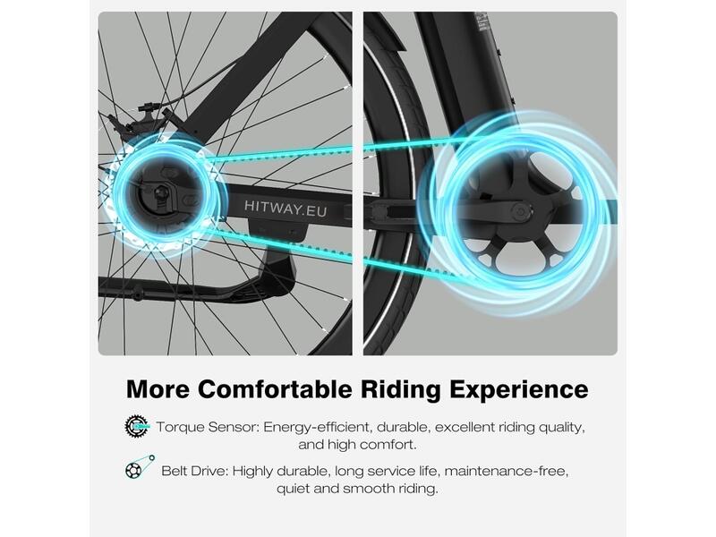 Vélo Ville Électrique 700C GPS 4G & Courroie EBIKE-X – Image 3