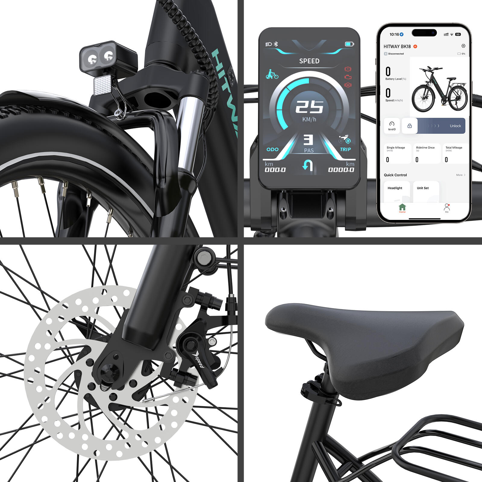 27,5" Vélo de ville électrique cadre bas 13Ah batterie amovible BK18 APP NFC – Image 4