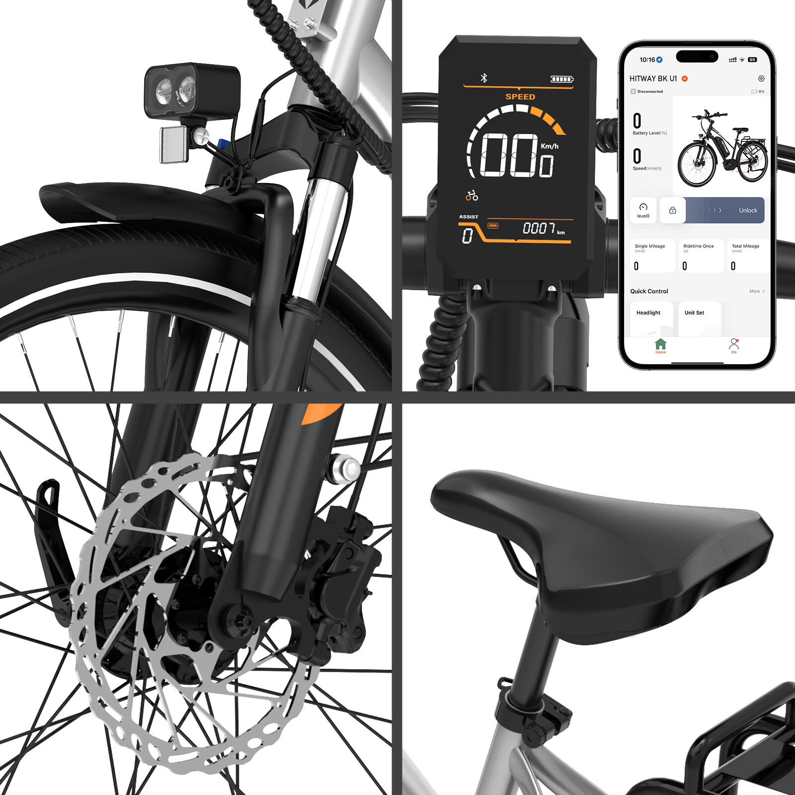 Vélo électrique de ville moteur central capteur couple 150 km BK-U1 – Image 5
