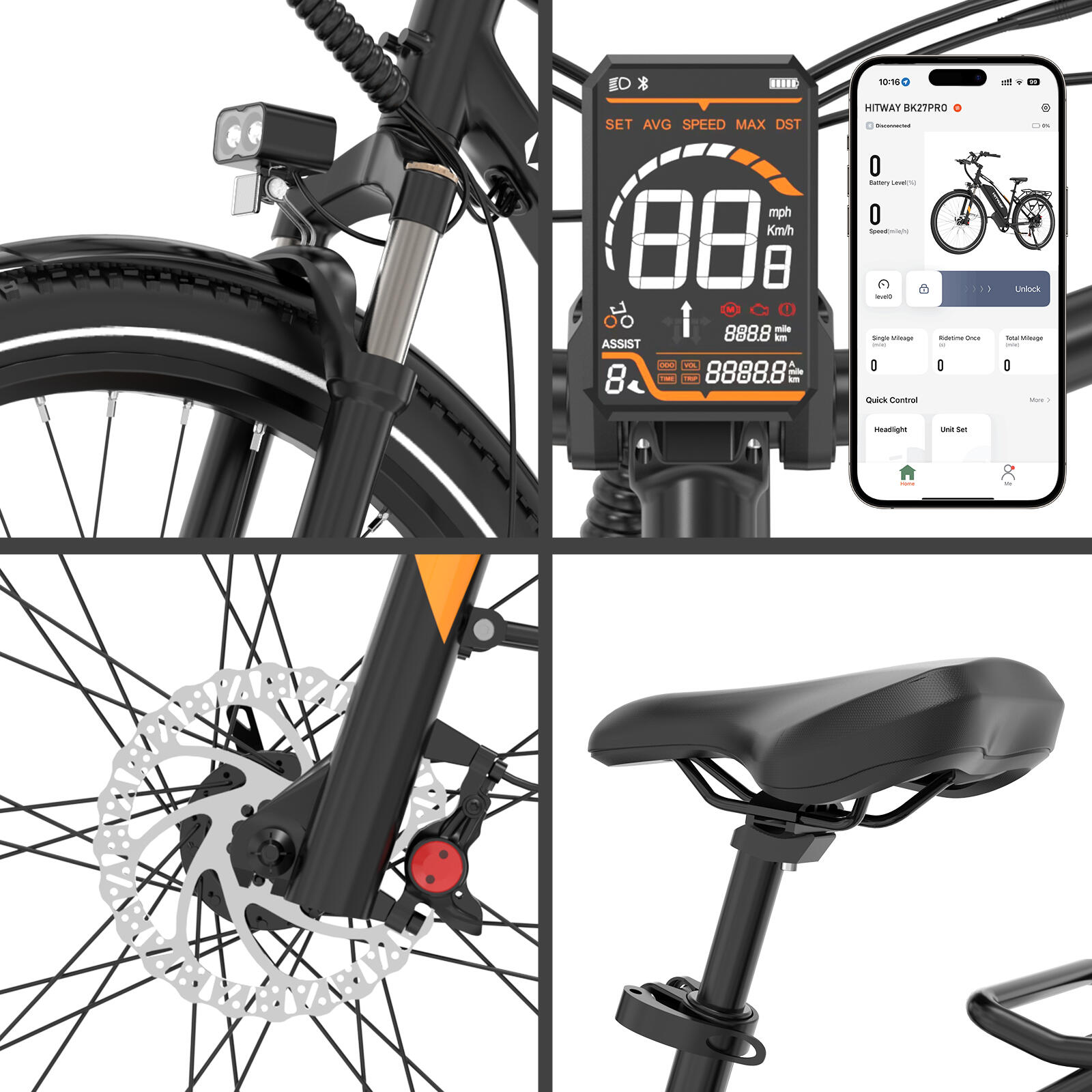 Vélo de Ville Électrique 28" Batterie Samsung 768Wh BK27PRO APP NFC – Image 5