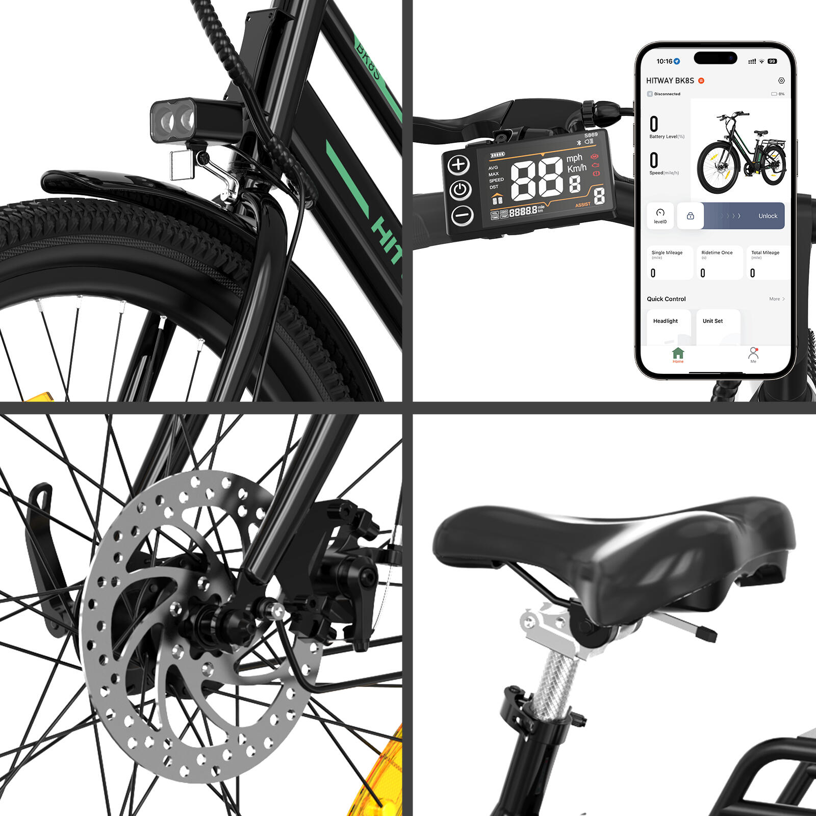 27,5" Vélo de ville électrique cadre bas 13Ah batterie amovible BK8S APP – Image 4