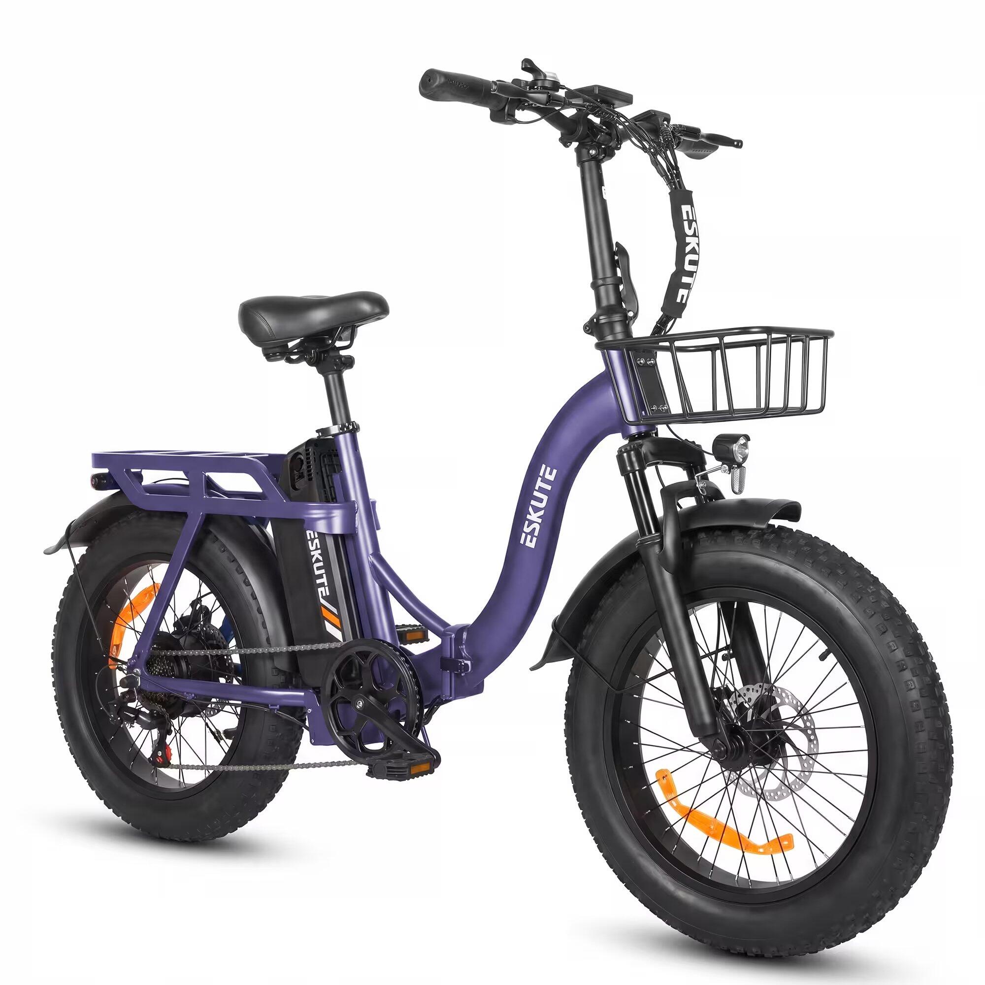 ESKUTE D202 Vélo Électrique Pliable 48V 20.8Ah Pneus 20x4 Autonomie 100km