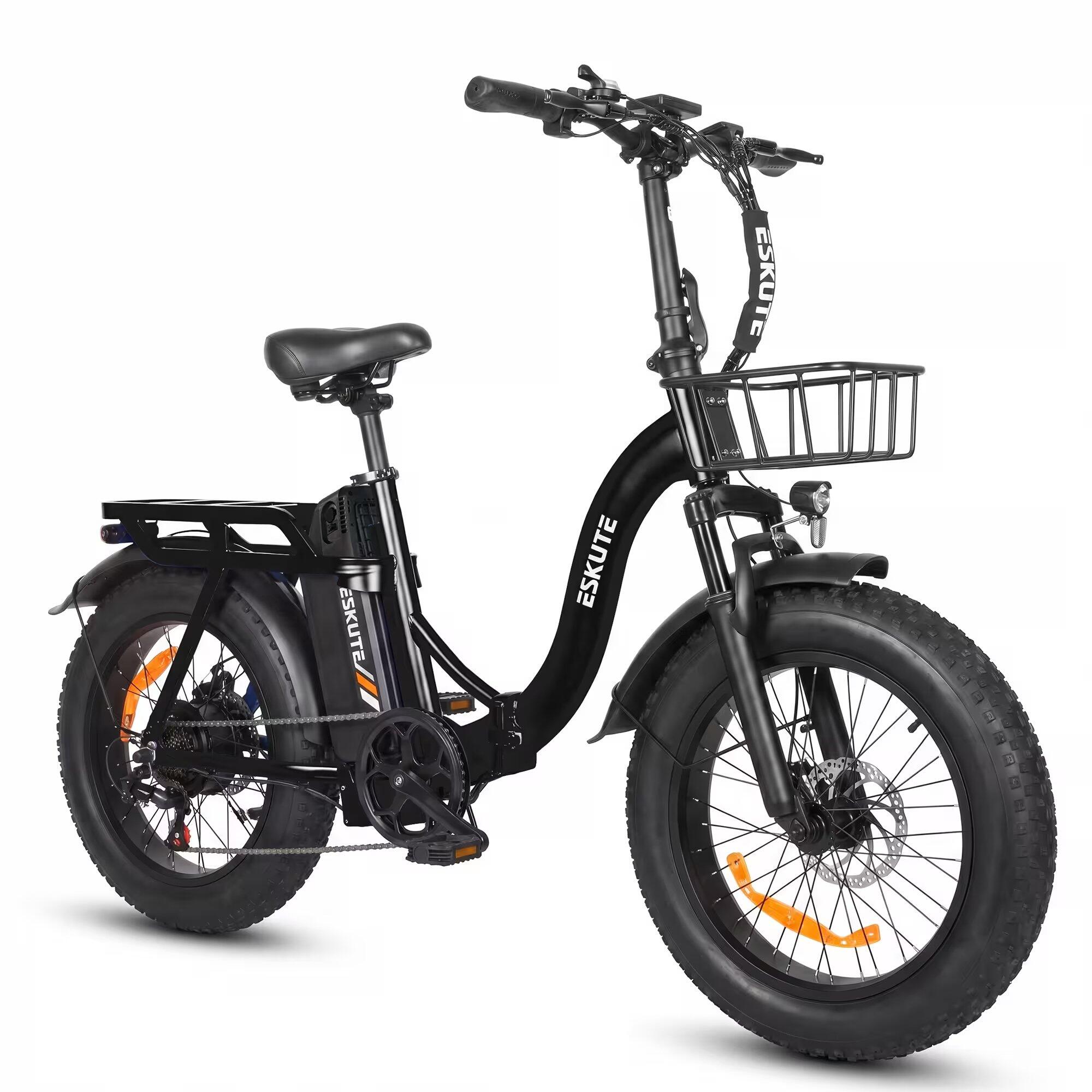 ESKUTE D202 Vélo Électrique Pliable 48V 20.8Ah Pneus 20x4 Autonomie 100km
