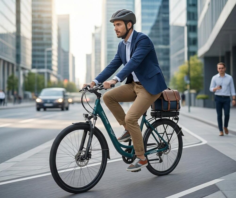Vélo de ville DENVER E8000 PLUS vert foncé