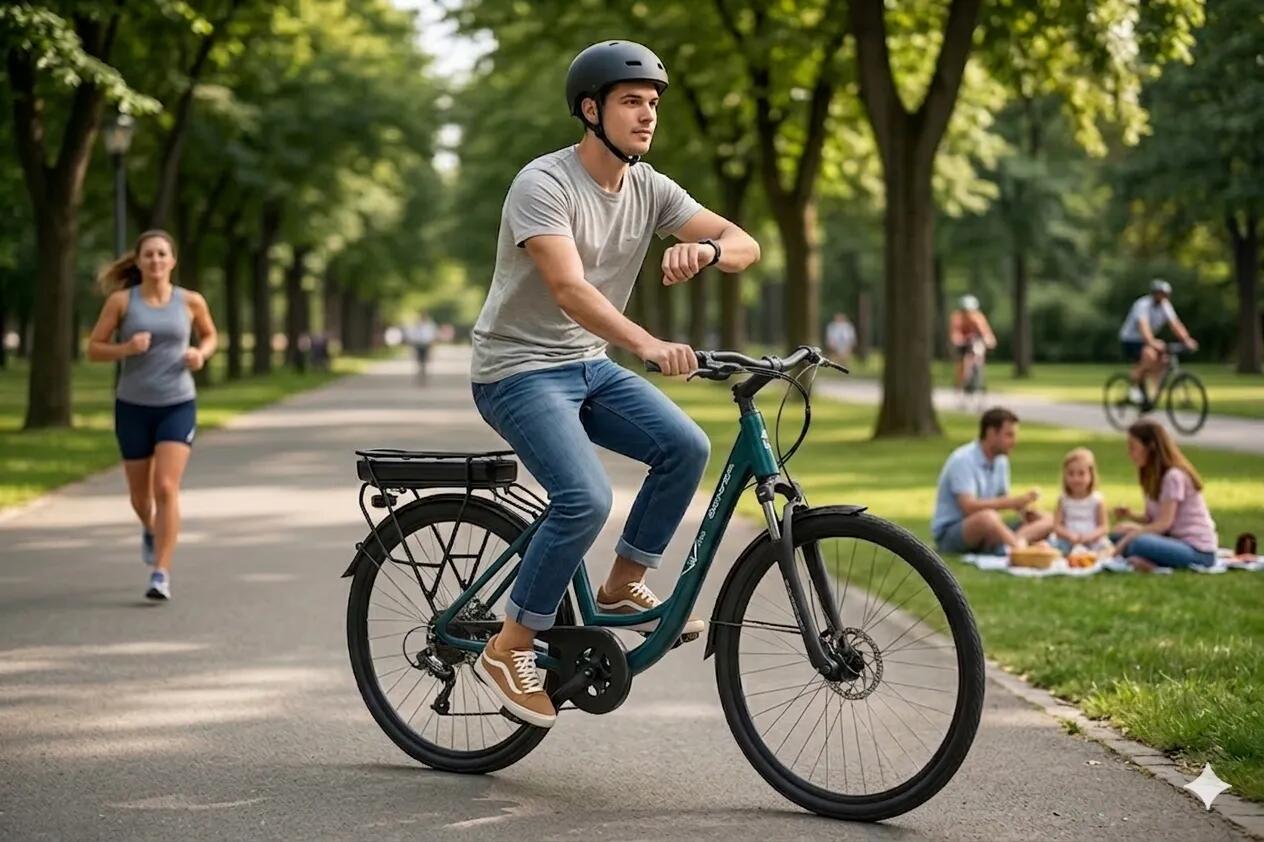 Vélo de ville DENVER E8000 PLUS vert foncé – Image 2