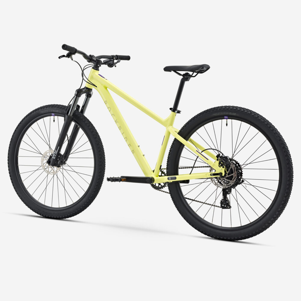Vélo VTT randonnée semi-rigide 29" cadre aluminium, EXPL 140 jaune