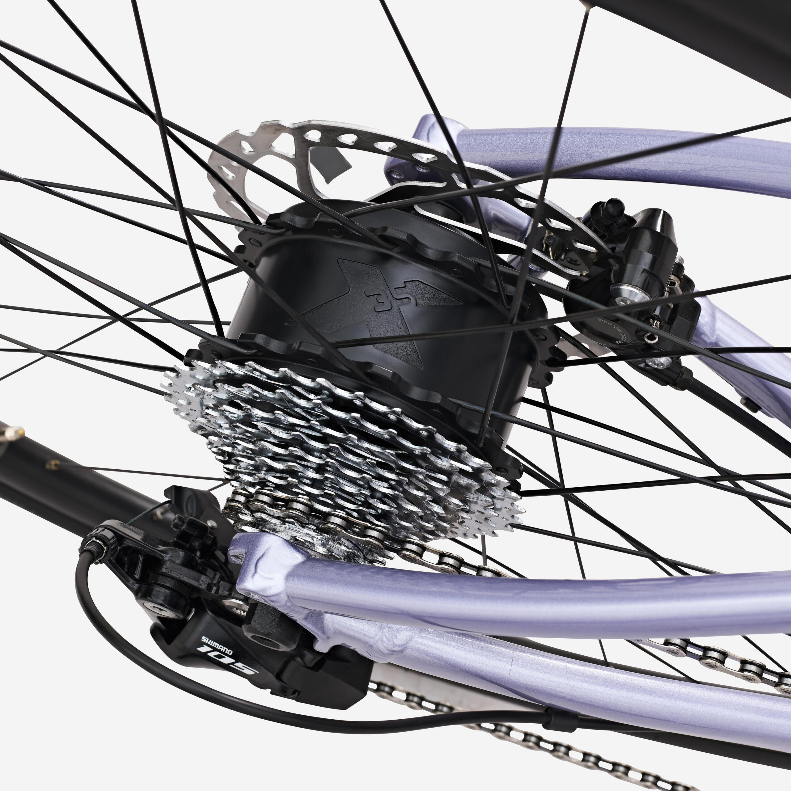 Vélo de route à assistance électrique - E-EDR AF WMN Shimano 105 2x11S lila – Image 3