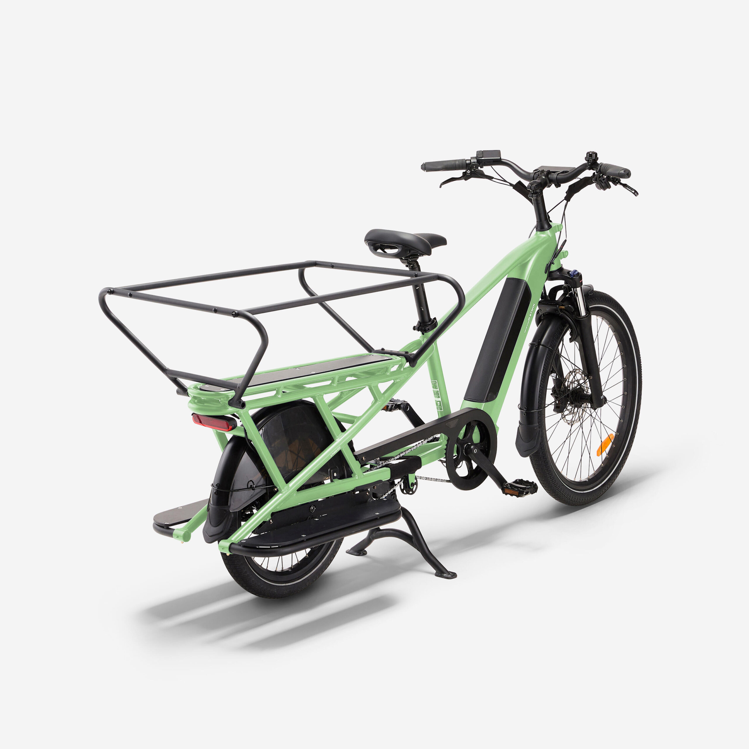 Velo cargo électrique longtail, E-three 500 vert sorbet – Image 3
