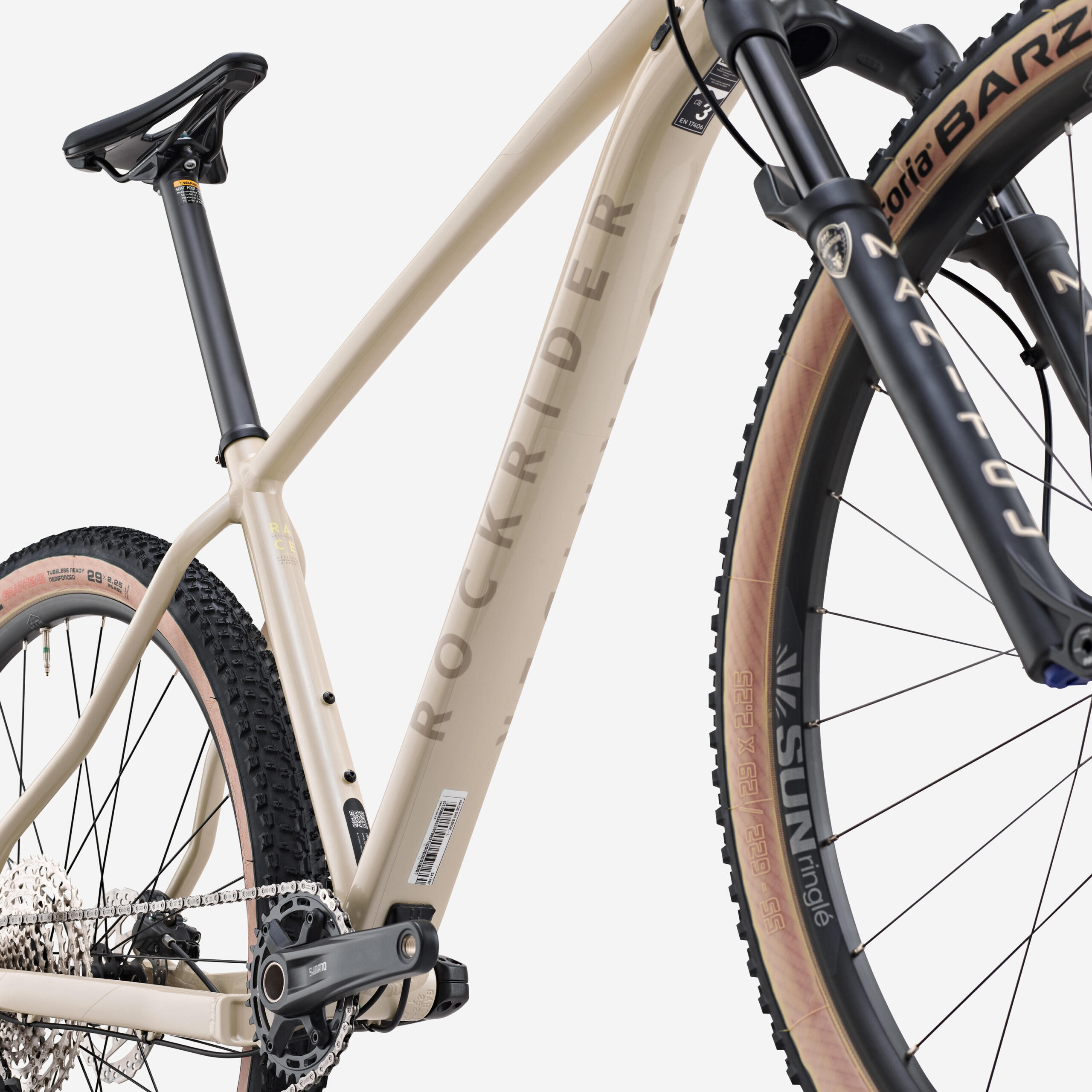 Vélo VTT XC semi-rigide 29" cadre aluminium, RACE 540 beige – Image 2