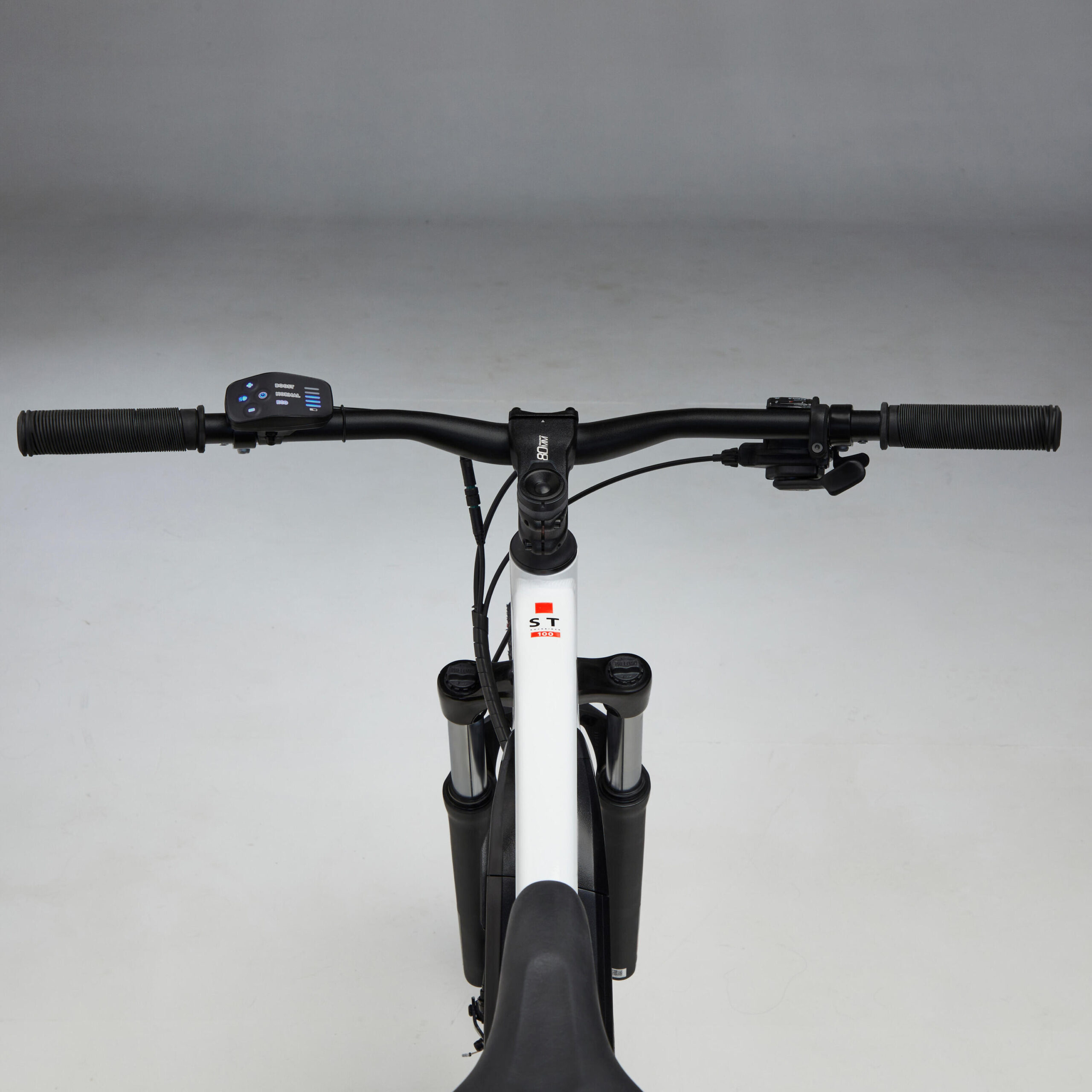 Vélo VTT électrique semi-rigide 27,5" - E-ST 100 Blanc Rouge – Image 5