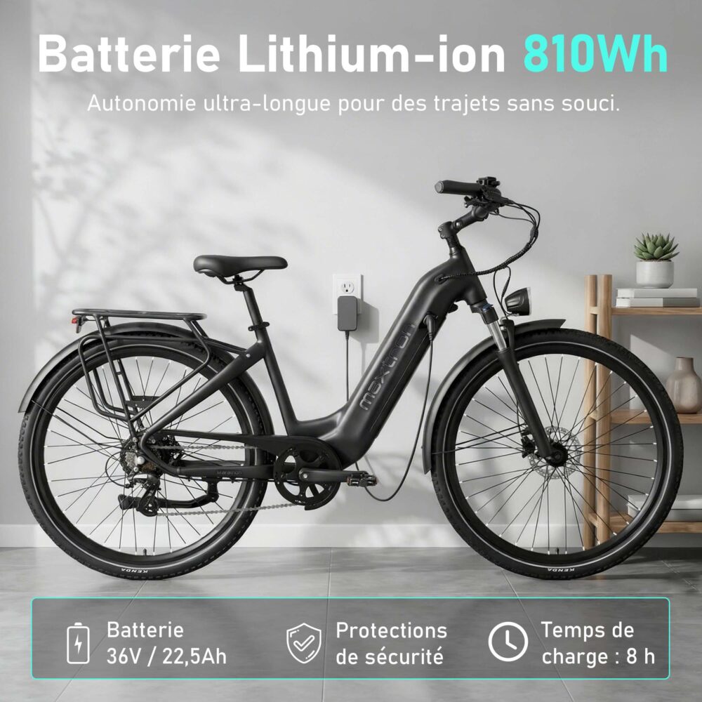 Vélo électrique Maxtron Marathon, 36V 22,5AH, freins à disque hydrauliques.