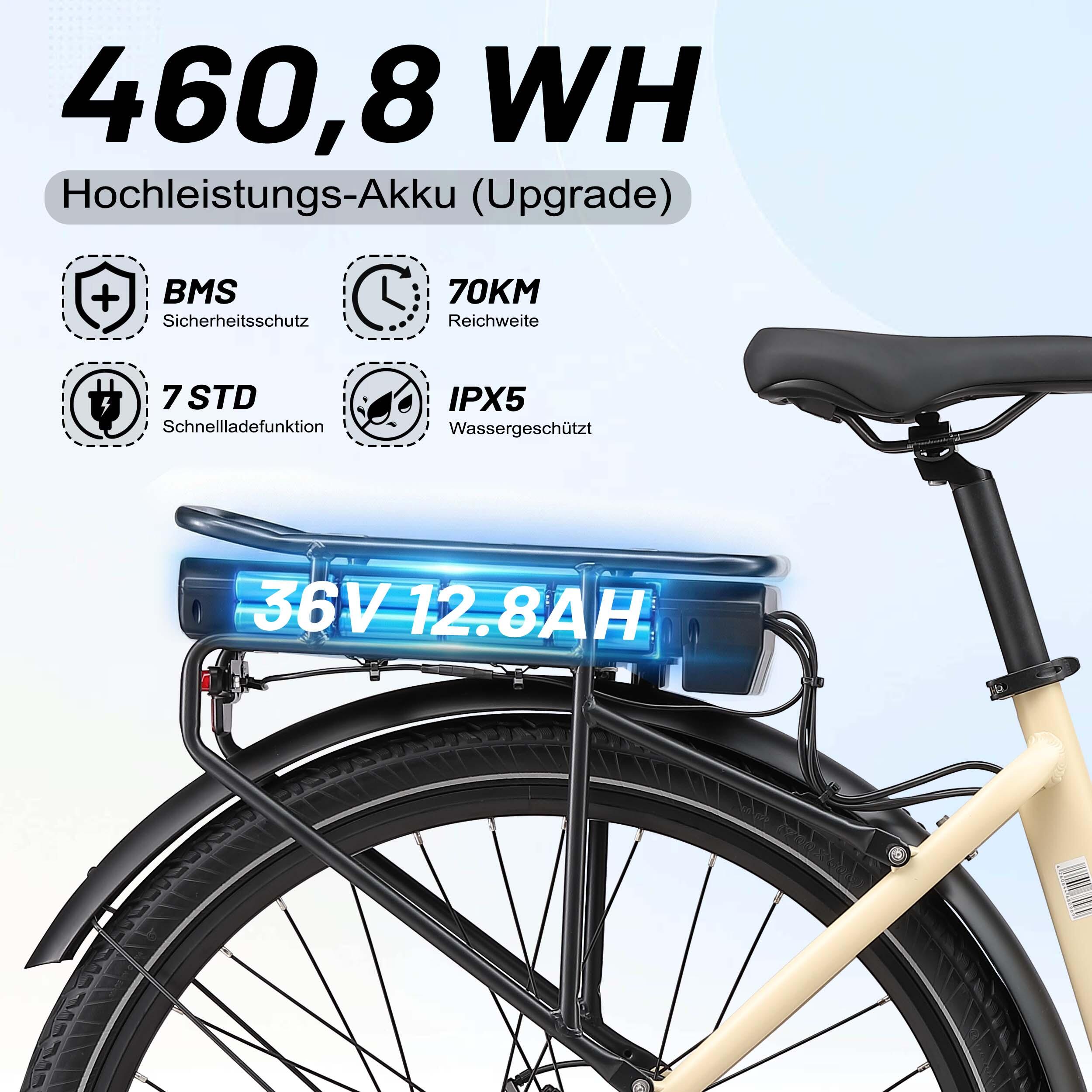 Vélo électrique Maxtron Urban7 Commuter avec batterie 36V 12,8AH, 7 vitesses. – Image 2