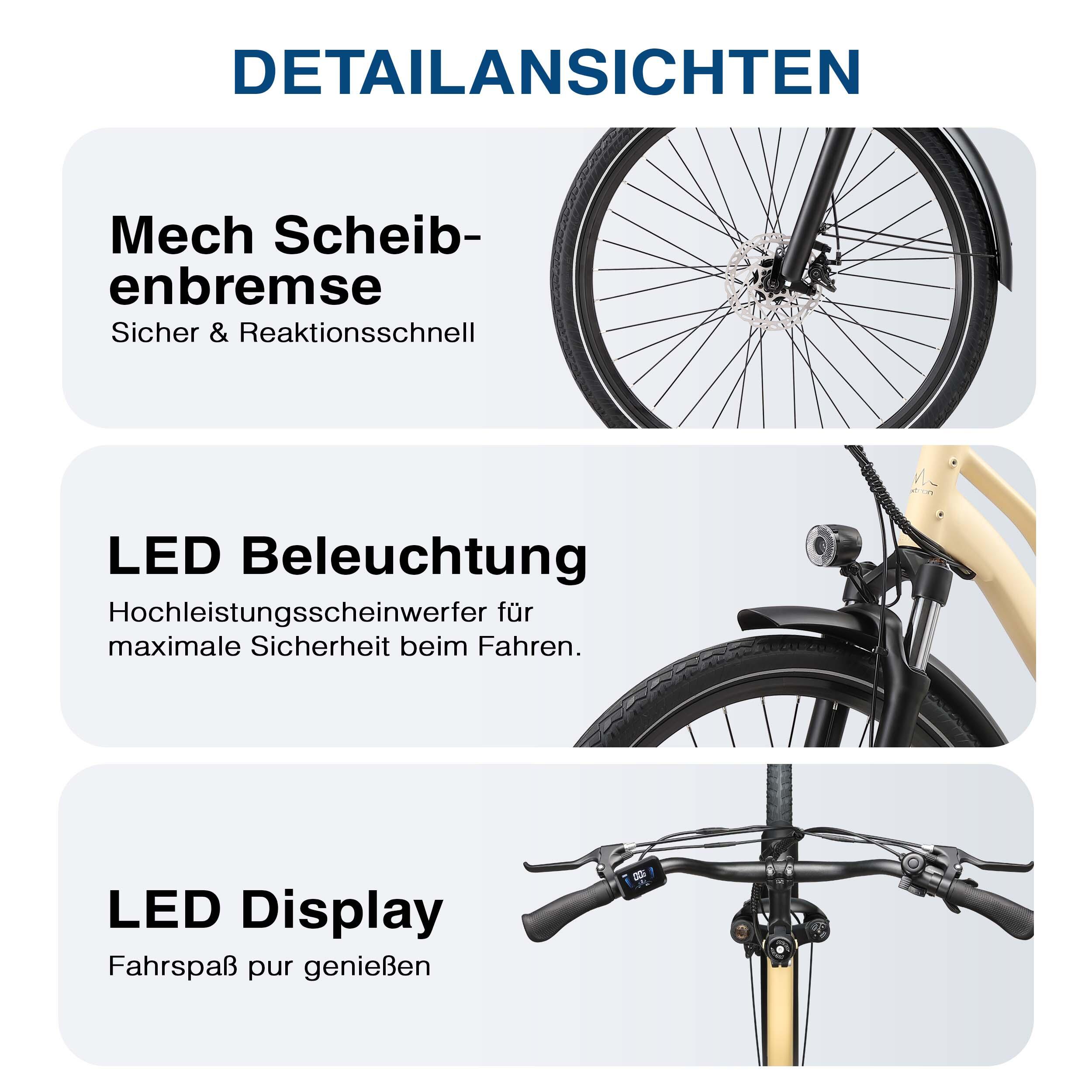 Vélo électrique Maxtron Urban7 Commuter avec batterie 36V 12,8AH, 7 vitesses. – Image 3