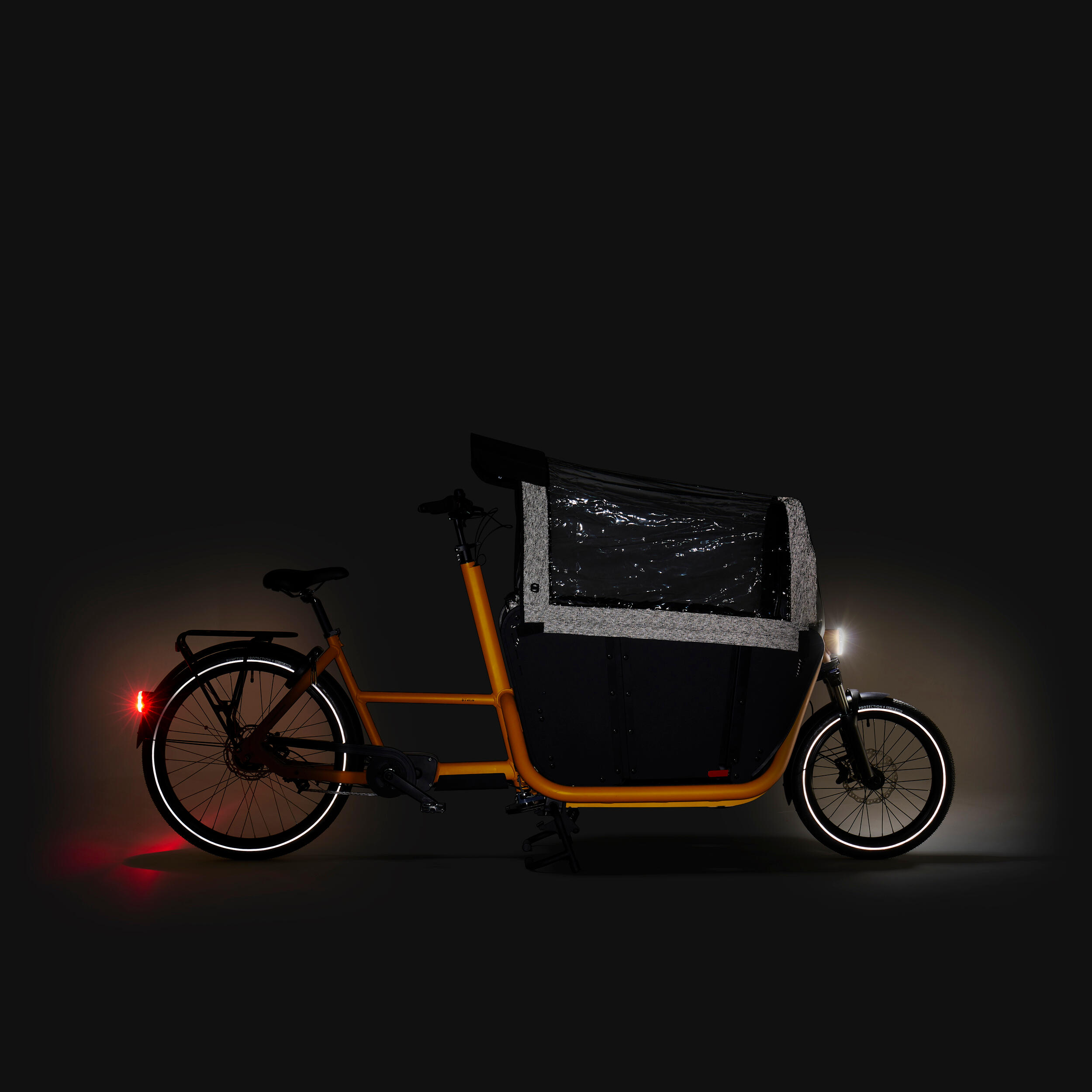 Velo cargo electrique biporteur famille f900e jaune – Image 6