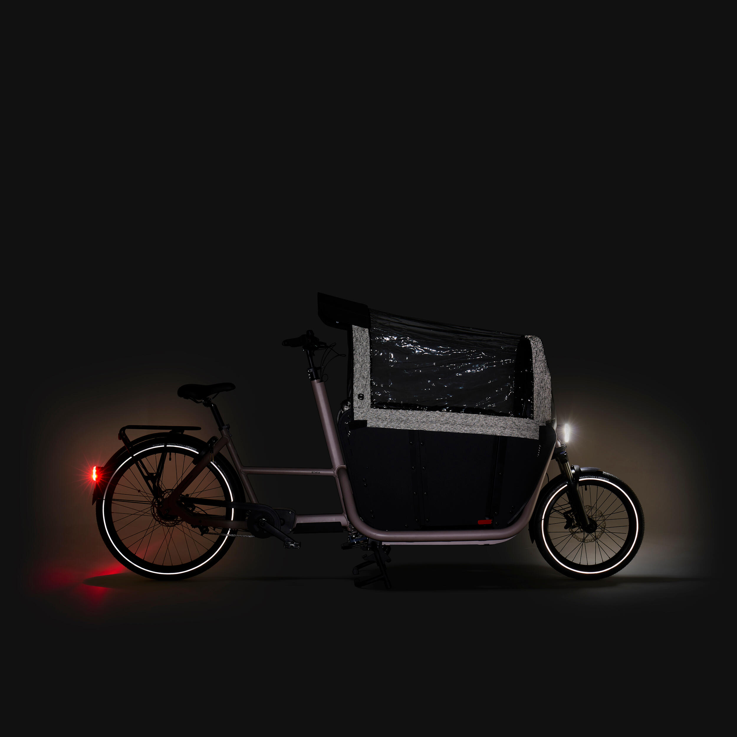 Velo cargo electrique biporteur famille f900e taupe – Image 6