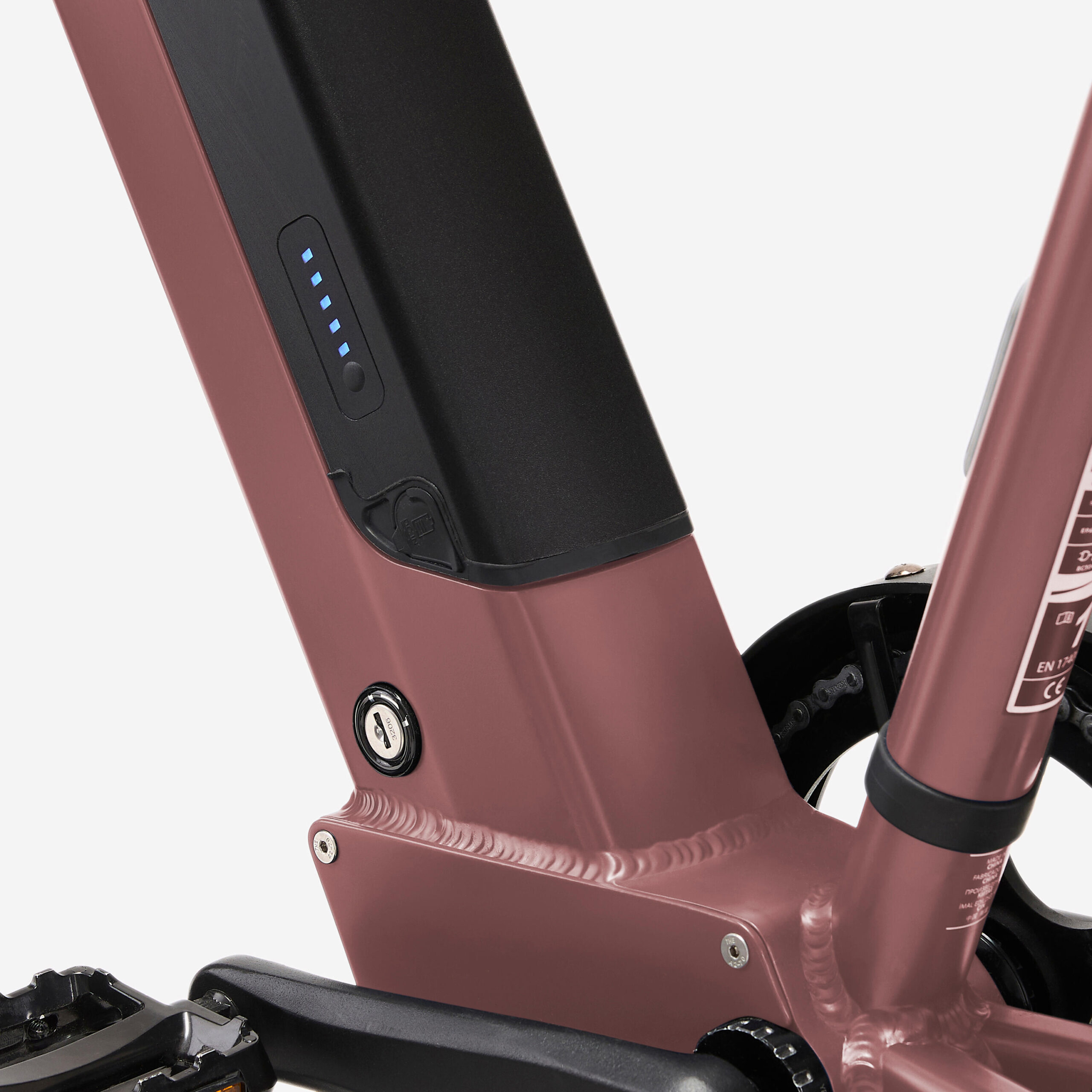 Velo cargo électrique longtail, E-three 500 rose taupe – Image 7