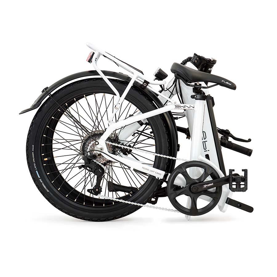 Vélo de ville électrique pliant Swan 24" white | Autonomie 70km, Batterie 10.4Ah