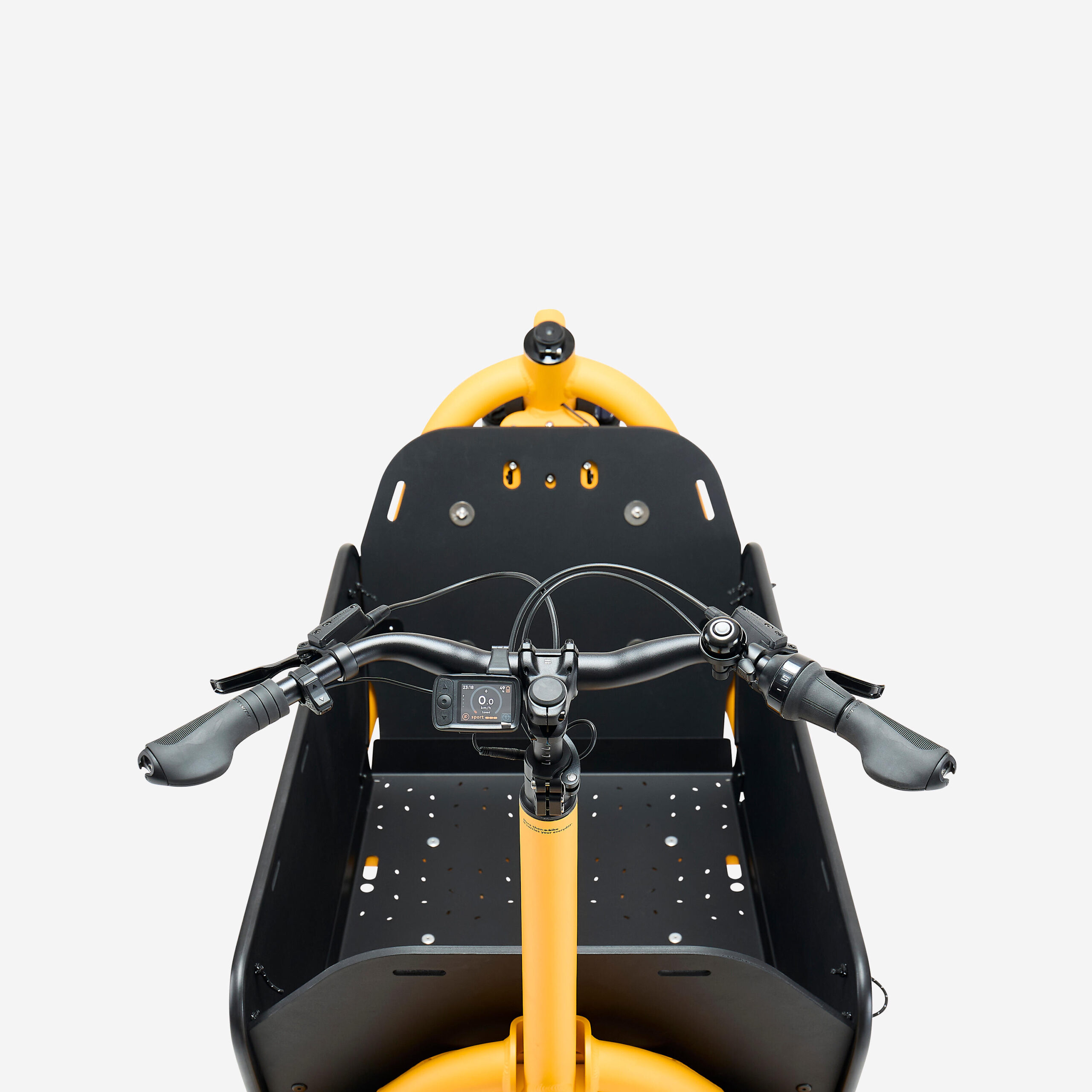Vélo cargo électrique biporteur F900E BOX jaune – Image 2