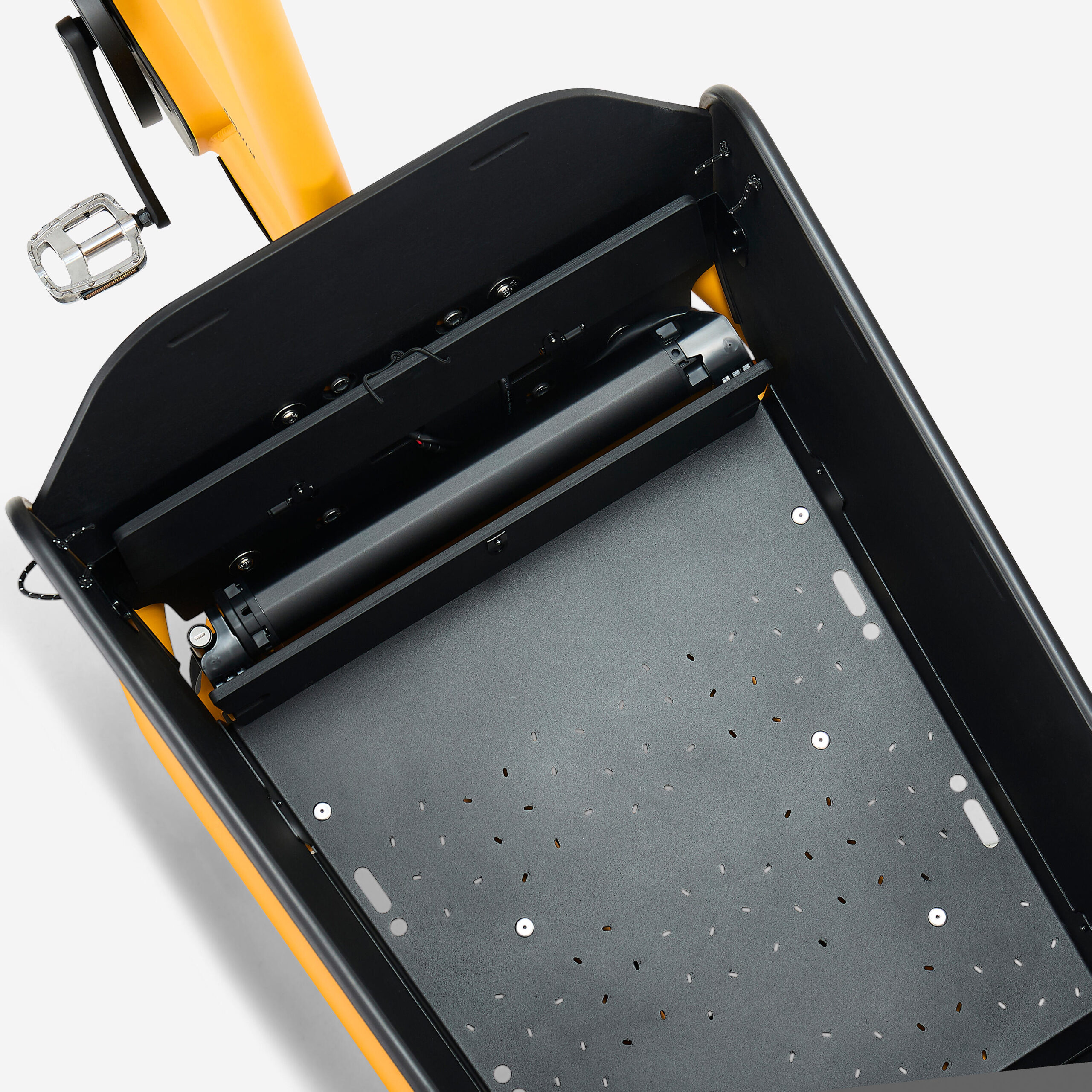 Vélo cargo électrique biporteur F900E BOX jaune – Image 5