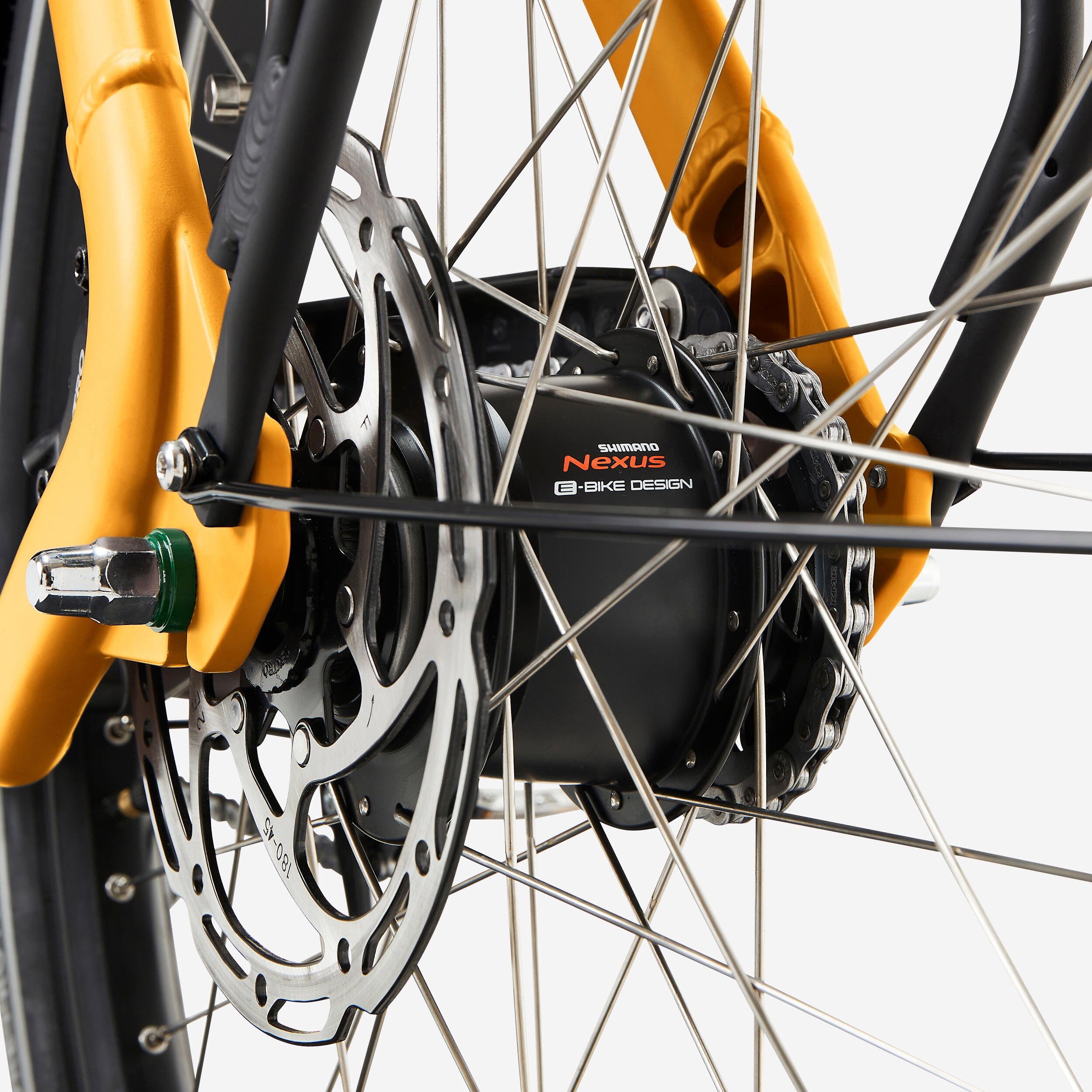 Vélo cargo électrique biporteur F900E BOX jaune – Image 8