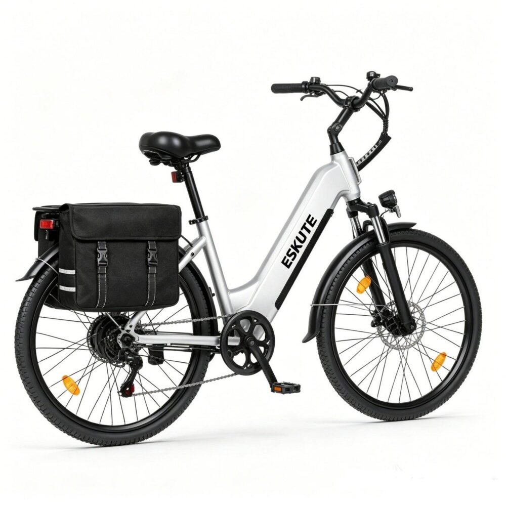 ESKUTE C202 Vélo Électrique 250W 48V17.5Ah 26'' accessoires Blanc