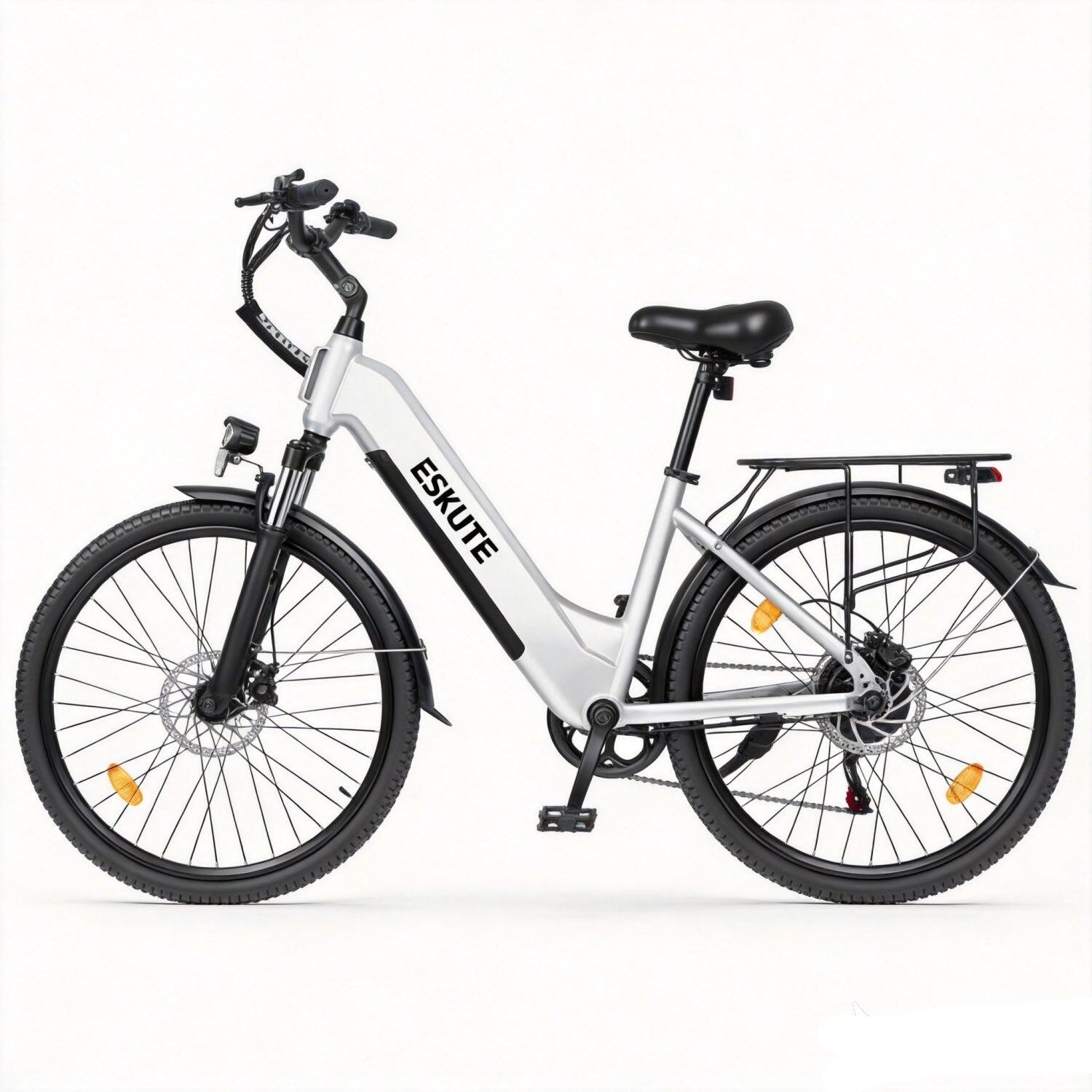 ESKUTE C202 Vélo Électrique 250W 48V17.5Ah 26'' accessoires Blanc – Image 2